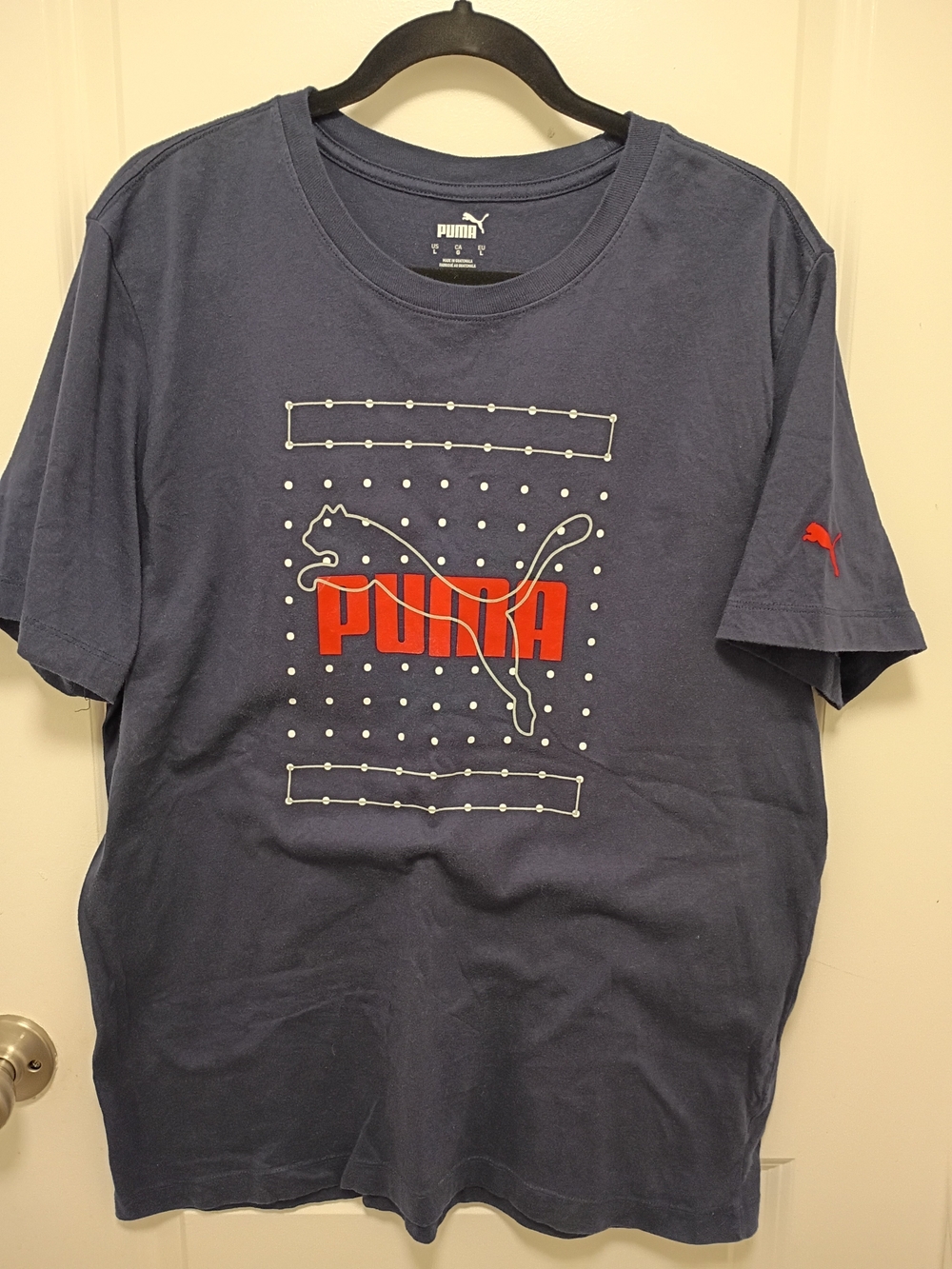 Puma Navy Blue T‑Shirt with Red Logo - Picture 2 of 7